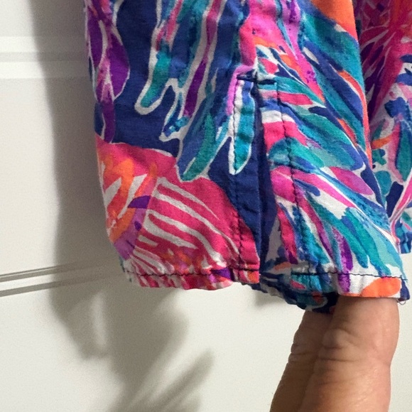 Lilly Pulitzer Willa Long Sleeve Tunic Top In True Blue Seas The Day Medium - Picture 7 of 9